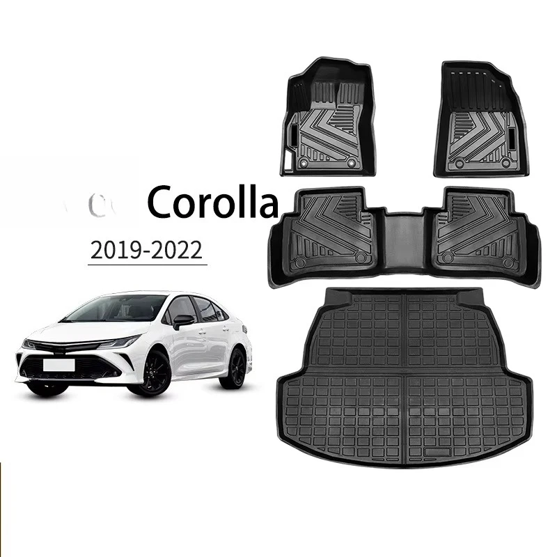 For 2019-2022  Corolla TPE Floor Mats & Trunk Mat | Scratch-Resistant Waterproof Odorless | 3D Custom Fit