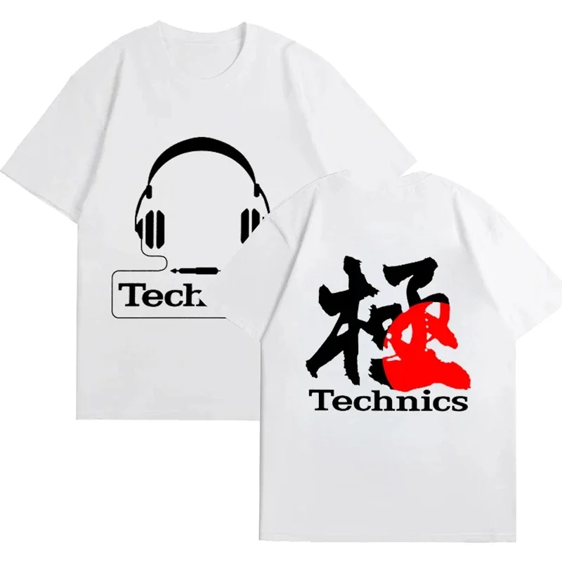 Technics Headphone DJ Harajuku T Shirt Men Real Djs Matter Technics Print Tees Male Short Sleeve Harajuku Street Summer T Shirts