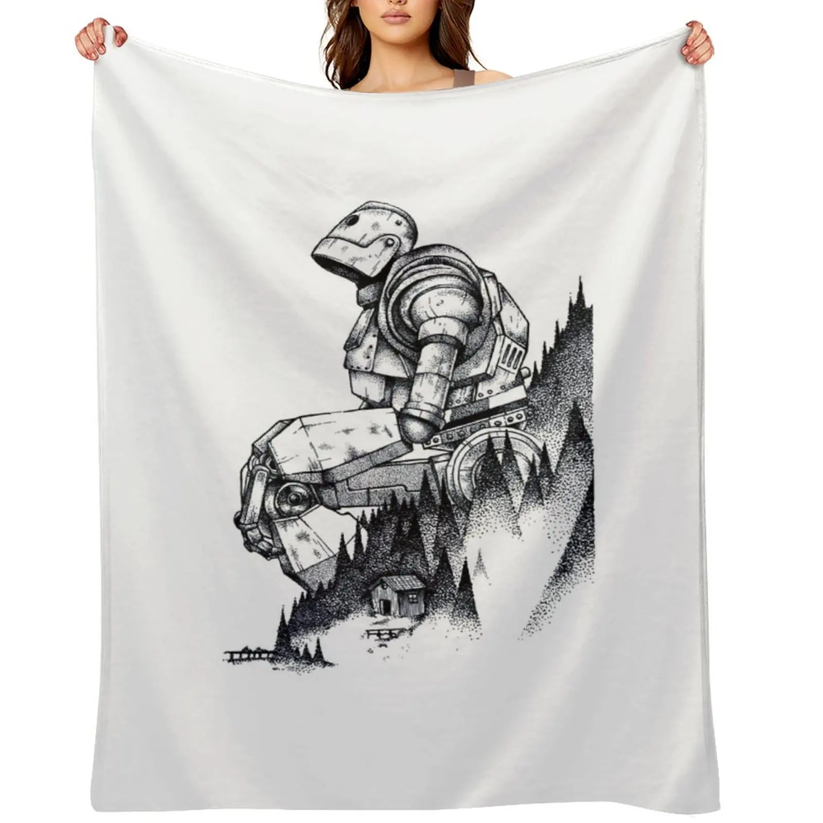 

Iron Giant Throw Blanket halloween warm for winter Beautifuls heavy to sleep Blankets