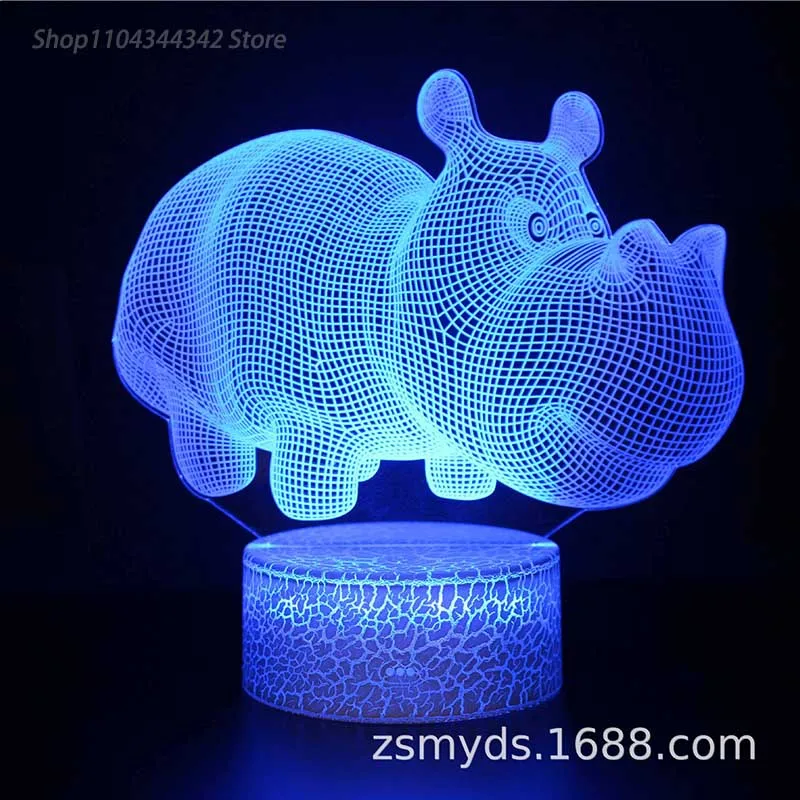 

3D acrylic cartoon pig hedgehog night light, living room bedroom creative parent-child gift decoration light, USB atmosphere lig