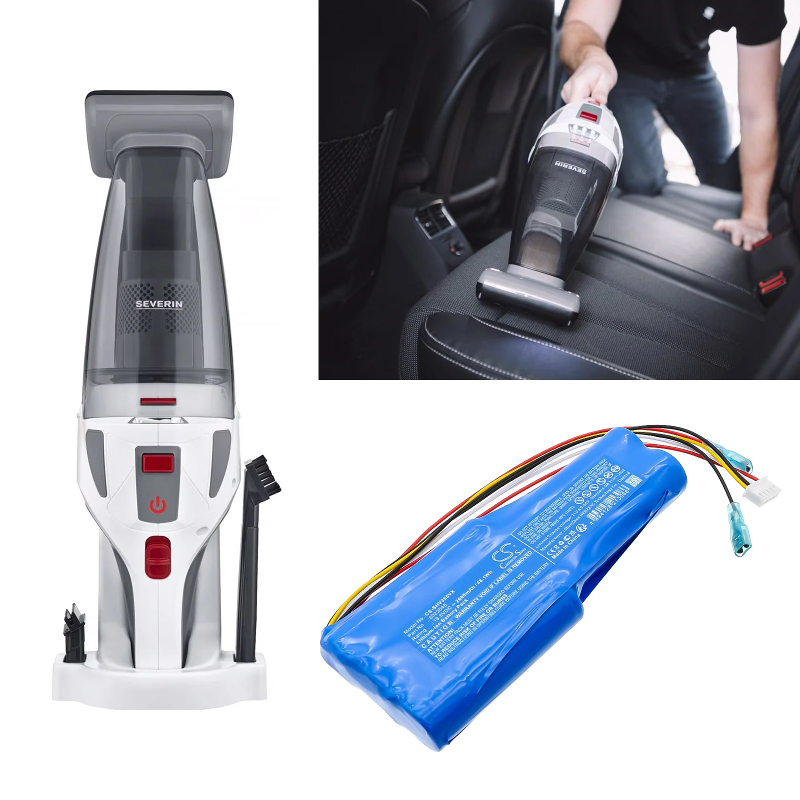 Cameron Sino Staubsauger Akku 2600 mAh Akku Severin, ES3559, HV7146 für 6022048