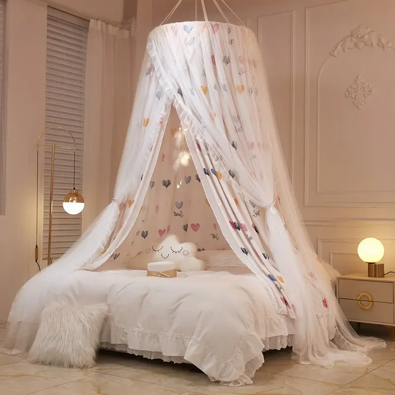 Double Layer Bed Curtain Princess Suspended Dome Mosquito Net Household Shading Curtain Bed Cover Mosquito Net Room Decor