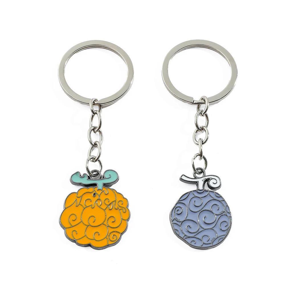 Porte-clés Anime Pirate pour Femmes et Hommes, Porte-clés en Métal Ace Law Fruit du Diable Banni, Accessoires Pendentifs