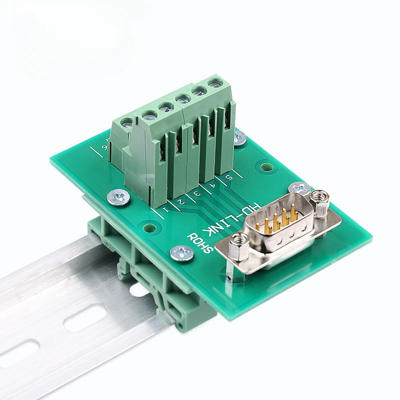 No-solder DB9 COM serial port adapter terminal block RS232 plug 422 9-pin DR9 board 485 male/female