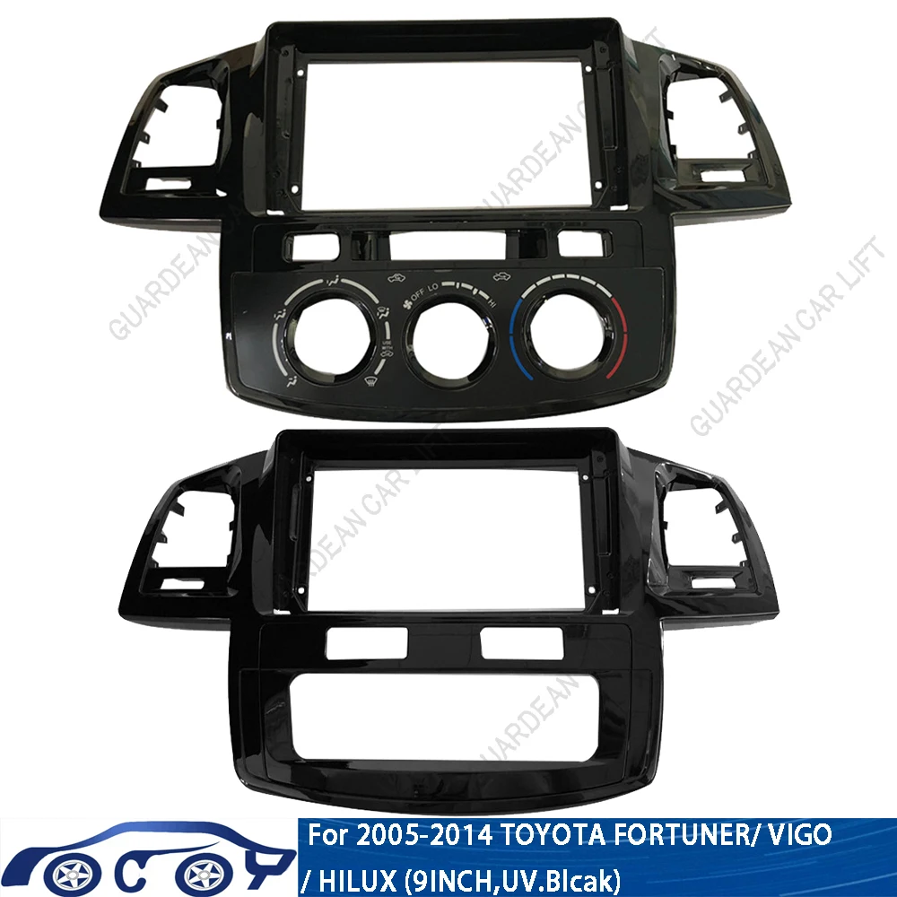 

For TOYOTA Fortuner Hilux 2005-2014 (9Inch UV )Dash Kit 2 Din Car DVD Radio Player Stereo ABS PC Plastic Fascia Plane Frame