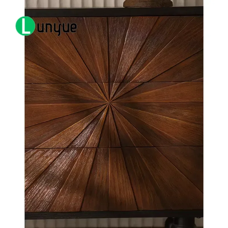 Solid Wood Entryway Cabinet Elegant Design Home Storage Unit Multi-functional Living Room Sideboard for Hallway