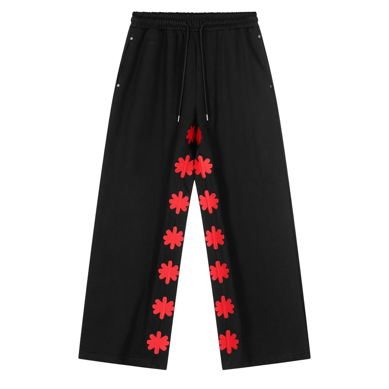 

LOSTSHDWS спортивные штаны для мужчин и женщин с высокой талией, удобные повседневные прямые брюки высокого качества с вышивкой Lostshdws