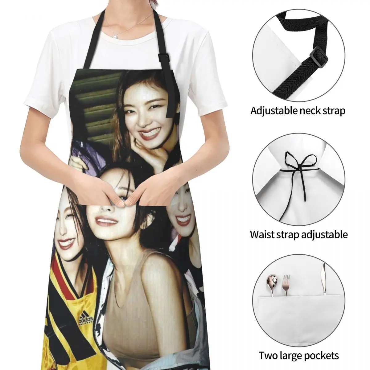 IT-ZY-LVOE Custom Kitchen Apron Party Cooking Apron Adult Baking Accessories Waterproof Fabric Printed Cleaning