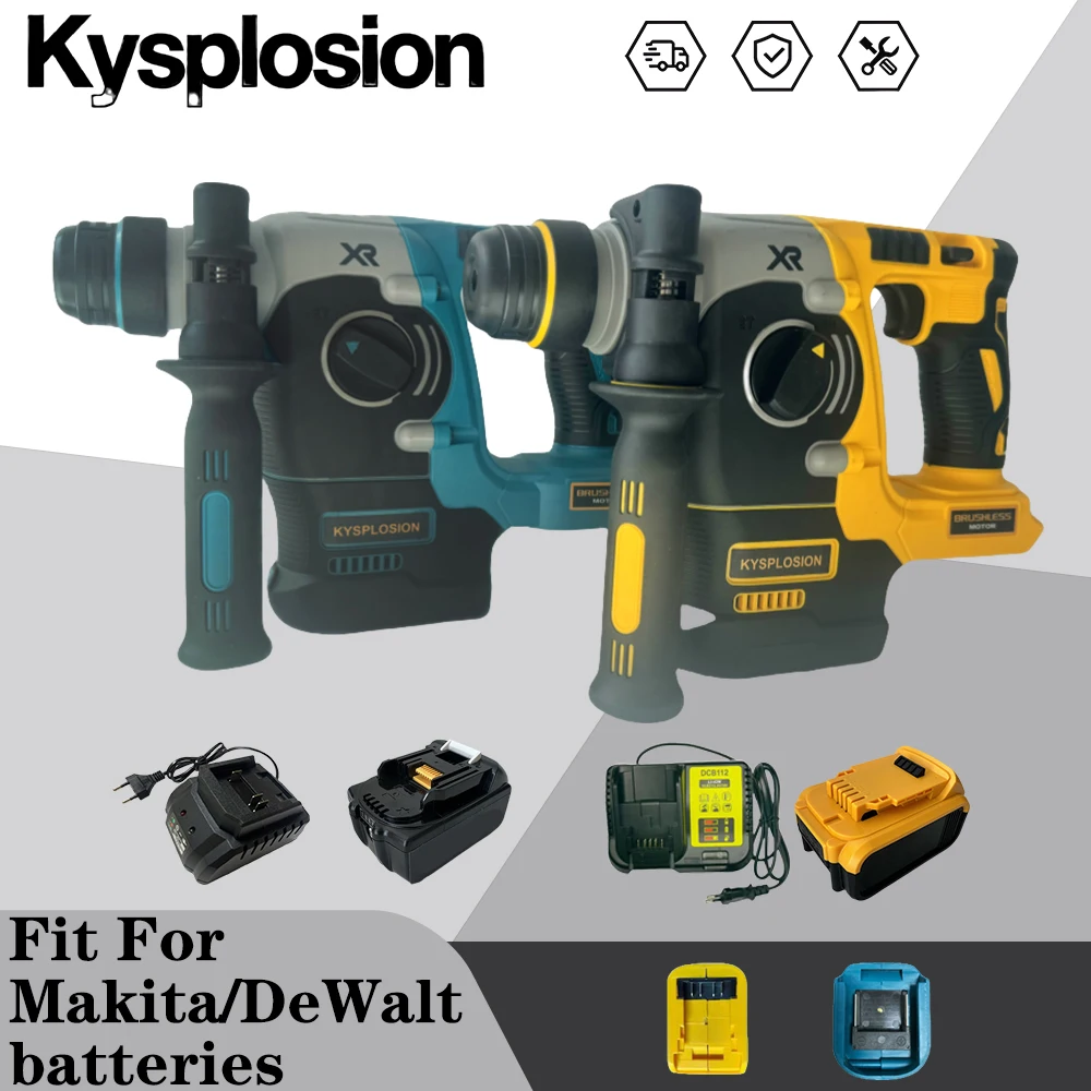

Fit for DEWALT/makita 18V/20V tools Wireless Rotary Hammer Drill Brushless Cordless Impact Compact Hammers power tool 2 in 1