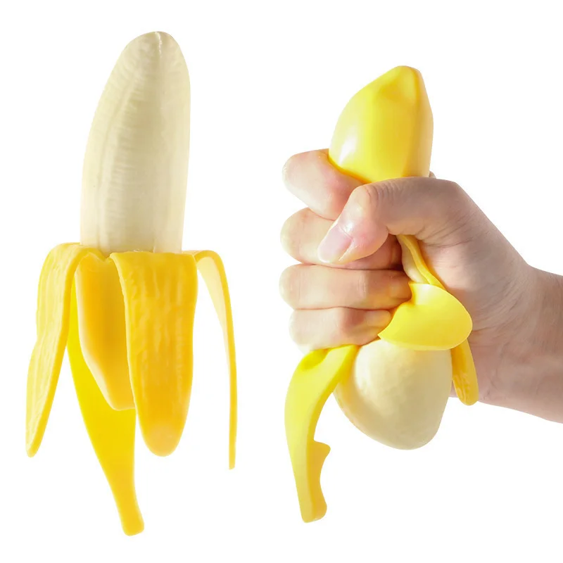 Funny Peeling Banana Pinch Music Toys, TPR Squeezing, Slow Rebound, Descompressão e Liberação Infantil, Simulação Fruit Toy Presentes