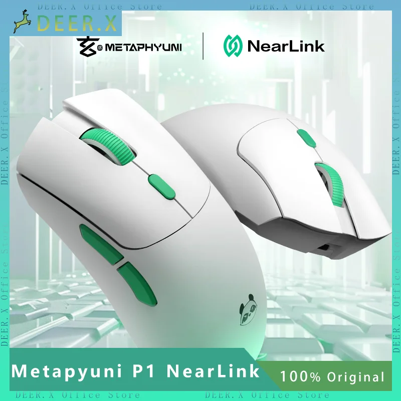 

Metapyuni Metapanda P1 NearLink Star Flash 3 Mode Lightweight Game Mouse PAW3395 Wireless 2.4G Bluetooth Custom E-sports Mouse