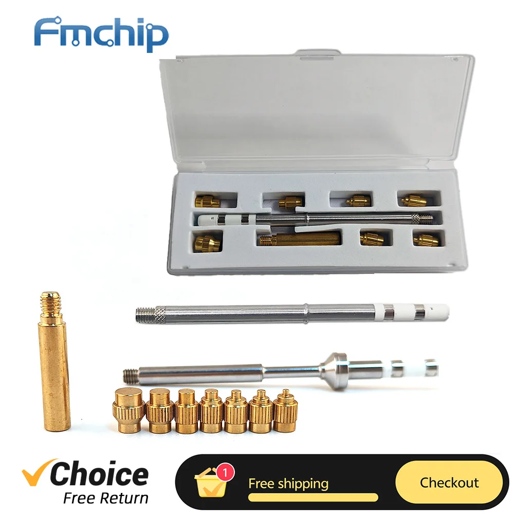FMchip HS02A T245 Tip TS Thread Head Set Hot Melt Insert Soldering Iron Head M5 Screw Nut Brass Embedded Thread Insertion Kit