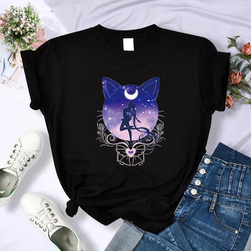 

Kawaii Japanese Anime Sailor Moon T Shirt Cotton Unisex Men Women Fans Essentials Short Sleeve Summer Round Neck Luxury Brand