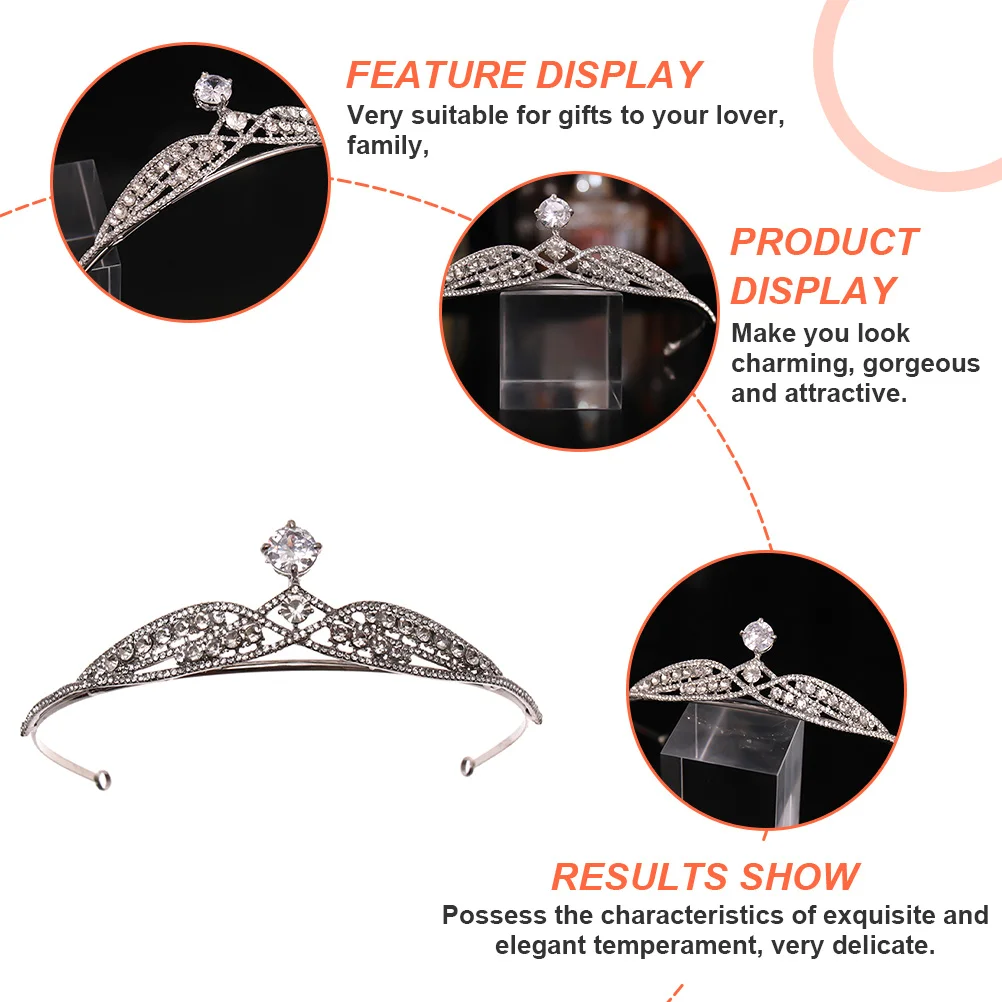 Elegante Legierung Strass Krone handgemachte Braut Tiara Hochzeit Stirnband Braut Haar Dekor Bankett Zubehör Strass Krone