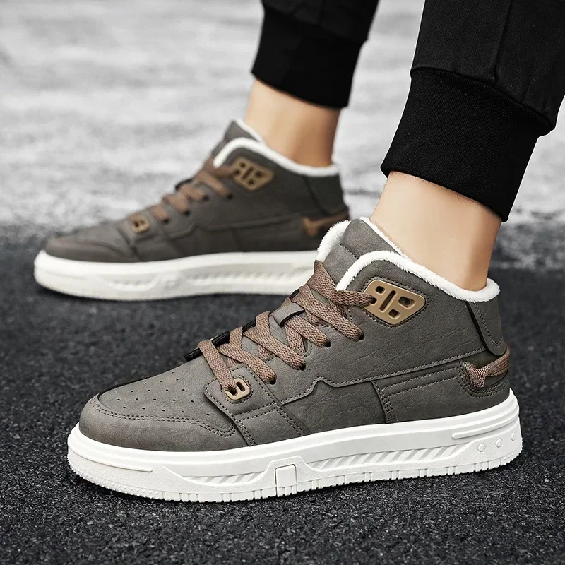 2023 Winter Shoes for Men Lace-up Men's Vulcanize Shoes Comfortable Casual Man's Sneakers Warm Sneakers Zapatillas De Hombre