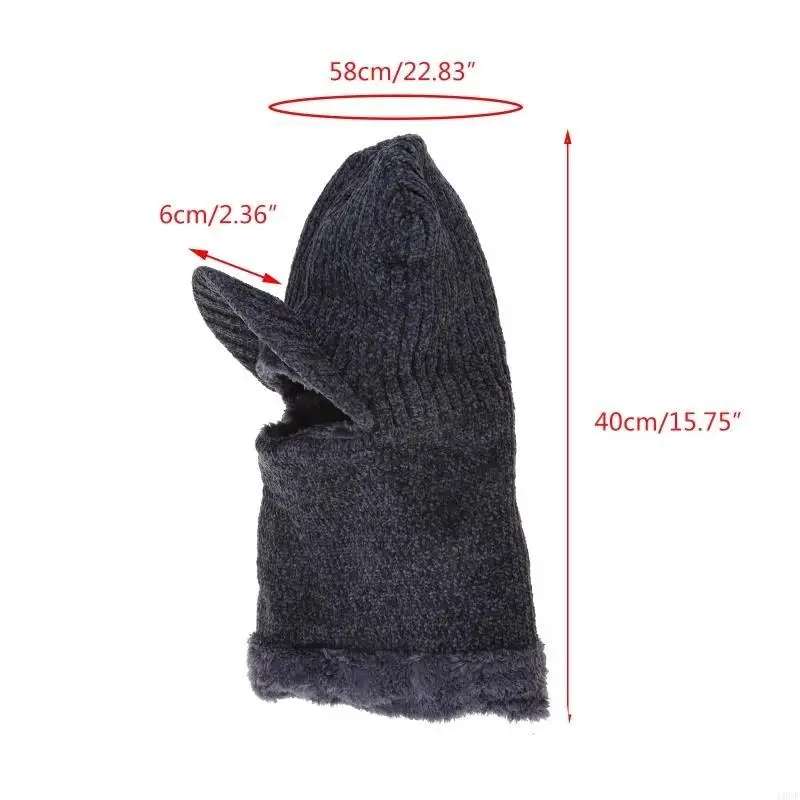 الشتاء متماسكة قبعة بالاكلافا الصوف مبطنة غطاء الأذن غطاء كامل وشاح مع قناع