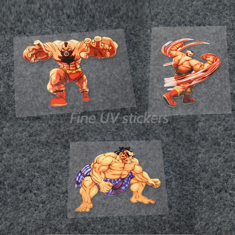 Game Cartoon Character Honda Bison Sangilf Die-cut Stickers Muscle Samurai Anime Decals Game Console Stickers