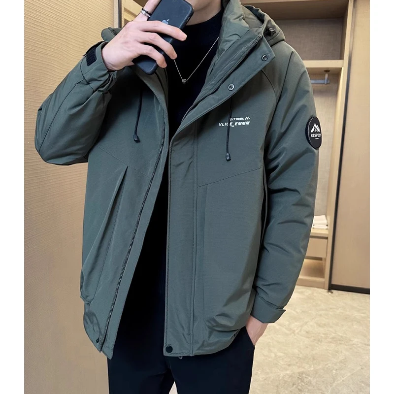 

ex Tee-in-One Hooded down Jaet Removable Inner Liner Outdoor Warmth Polyester Fiber Long Sve Waterproof Breathable