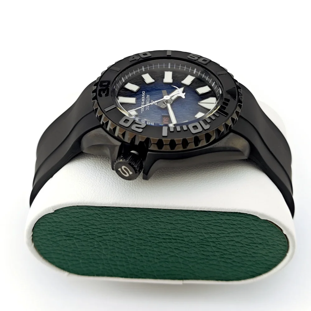 Механические часы NH35, 3d-часы с модифицированным зеленым свечением на лицевой стороне, точные стальные бриллиантовые японские автоматические часы 42 мм, 316