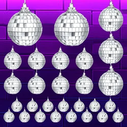 2-10cm Mirror Disco Ball 70s 80s Party Decors Reflective Ball Hanging Ornaments for Christmas Birthday Party Wedding Decorations