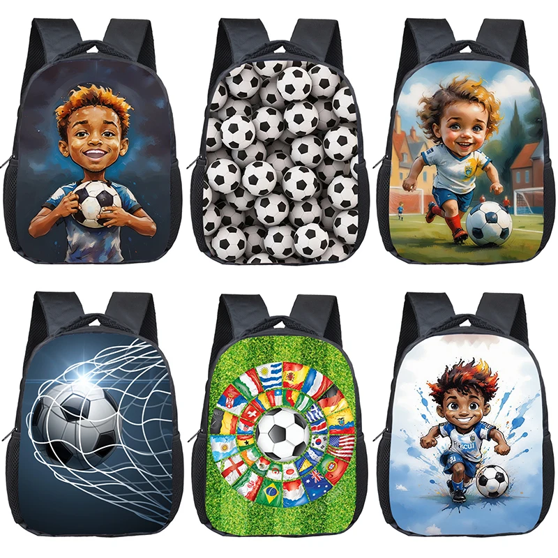 Cool Cartoon Soccer / Football Print Print Backpack for 2-4 Years Old Kids School Bags Children Toddler Bag Kindergarten Bags