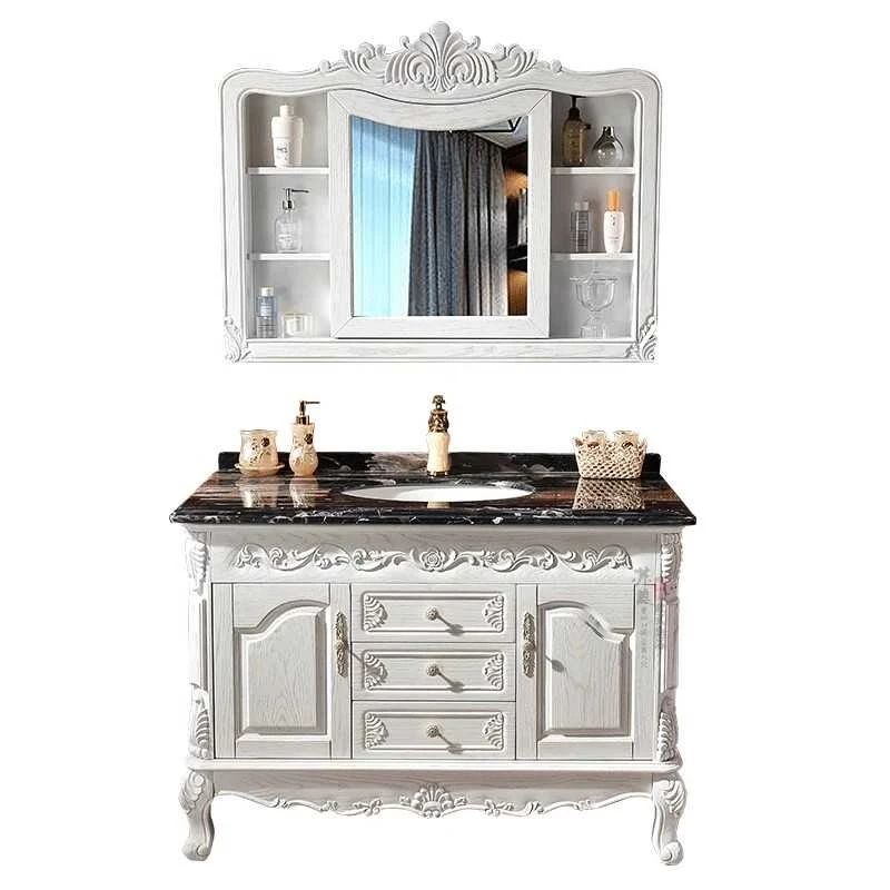 

red oak bathroom cabinet American antique solid wood bathroom cabinet bathroom marble washstand hand basin