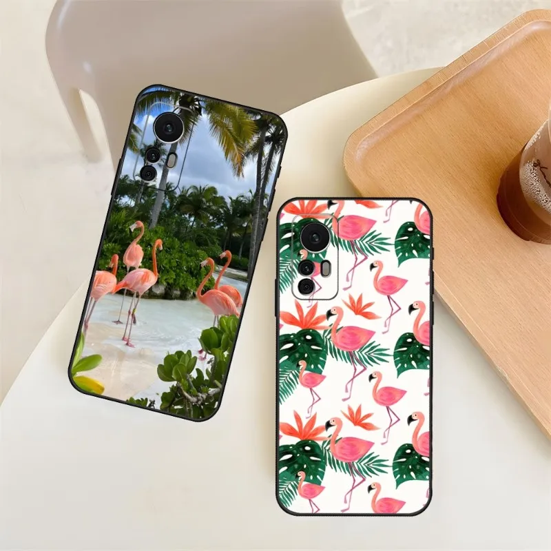 Capa de telefone rosa e vermelha Flamingo, tampa traseira para Xiaomi 13, 12, 11T, 11, 9, 9T, 8, 9SE, 11i Lite, Ultra Note10, Poco F3, M3, m4, X4, GT Pro