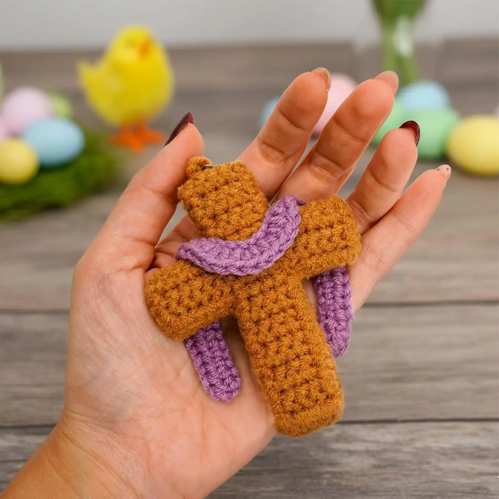 Handmade Cross Pendant Keychain Exquisite Craft Ornament For Womens Keys And Handbag Decor Suitable For Christmas Easter Holiday