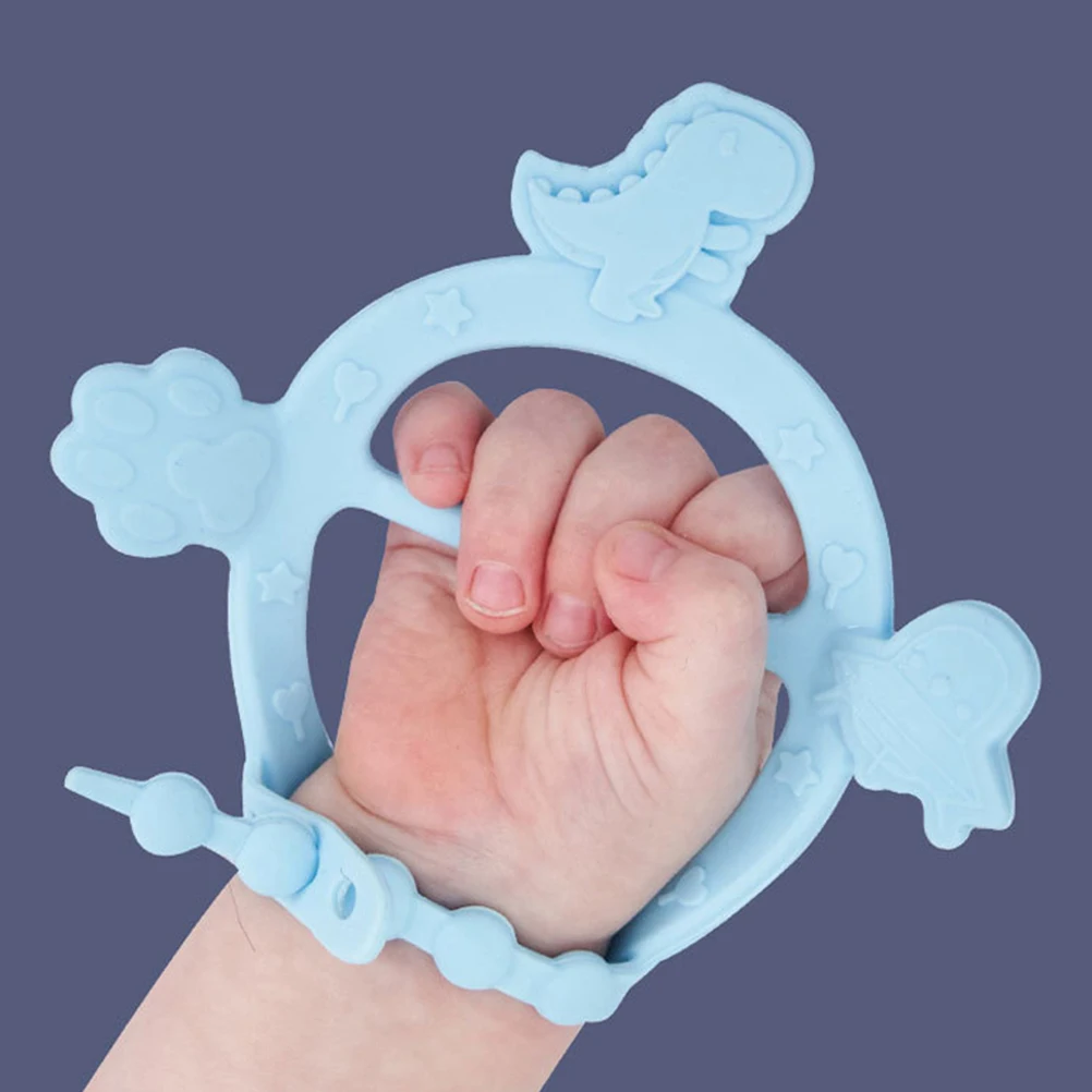 

Baby Teether Toy Silica Gel Sensory Teether for Toddler Teething Gum Relief Newborn Blue Infant Molar Teeth Soother Prevent H