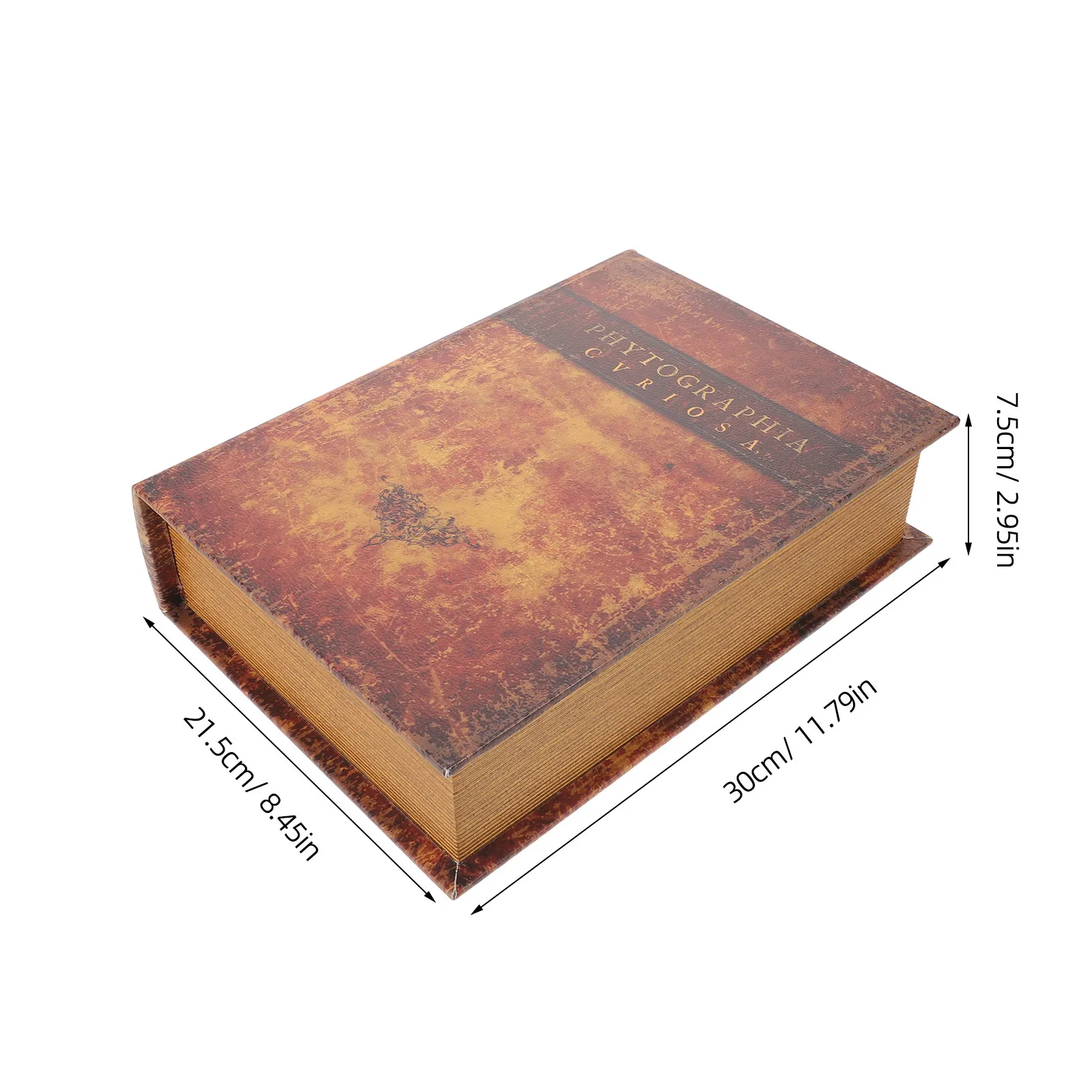 Decorative Wooden Book Shaped Box Vintage Faux Book Storage Container Hidden Compartment for Jewelry Trinkets Keepsakes