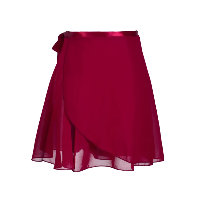 Ballet Chiffon Dance Skirt Kids Girls Waist Swing Half Skirt Practice Performance Stage Training Costume Gymnastics Wrap Skirt view 6