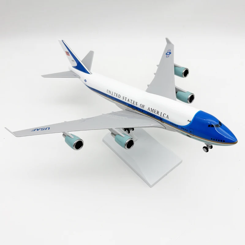30cm Collectible Aircraft Air Force One B747 Resin Airplane Model Kit with Stand for Aviation Enthusiast Gift or Home Decoration