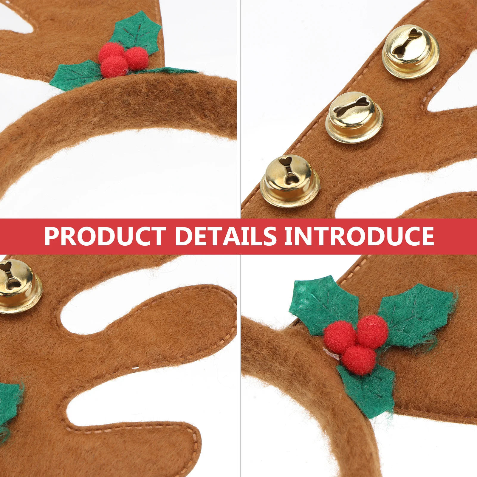 

Reindeer Antlers Headband Brown Durable Christmas Party Costume Accessory For Kids Women Girls Festival Masquerade Hair