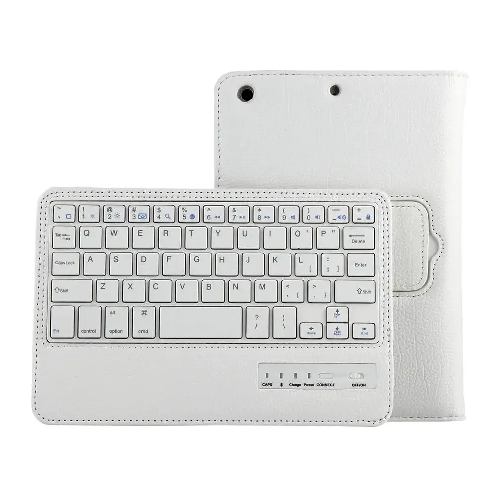 Funda estilo Litchi para IPad Mini 4 3 2 1 funda para teclado Bluetooth inalámbrico extraíble funda delgada magnética de cuero PU con soporte