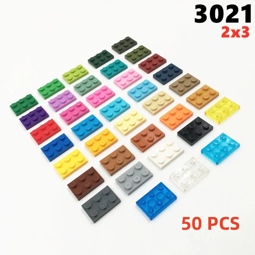 50 sztuk/partia klocki 3021 płyta 2x3 cegły DIY Assmble kolekcje luzem modułowe GBC zabawki dla high-tech MOC Set