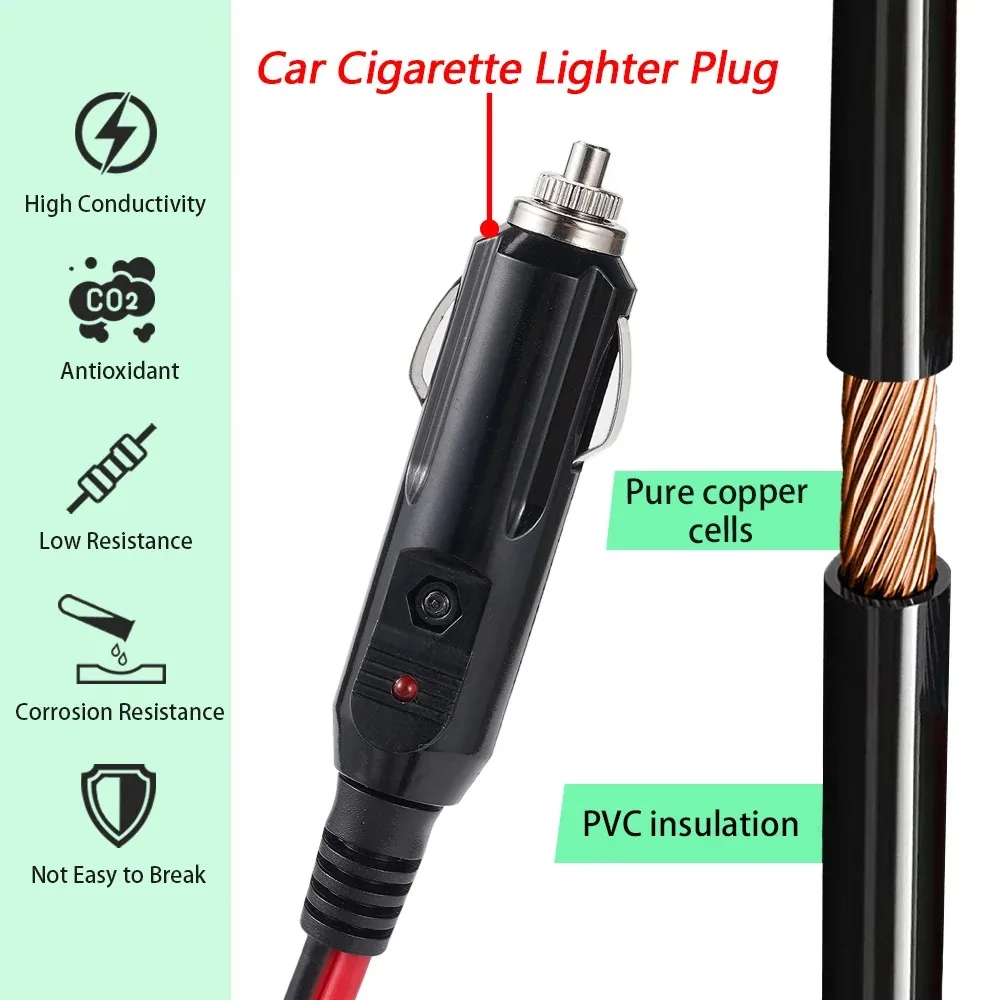 XT60 Female to Cigarette Lighter Socket Plug 12V 24V Charging Cable  14AWG Connector for Car Power Station Storage Battery