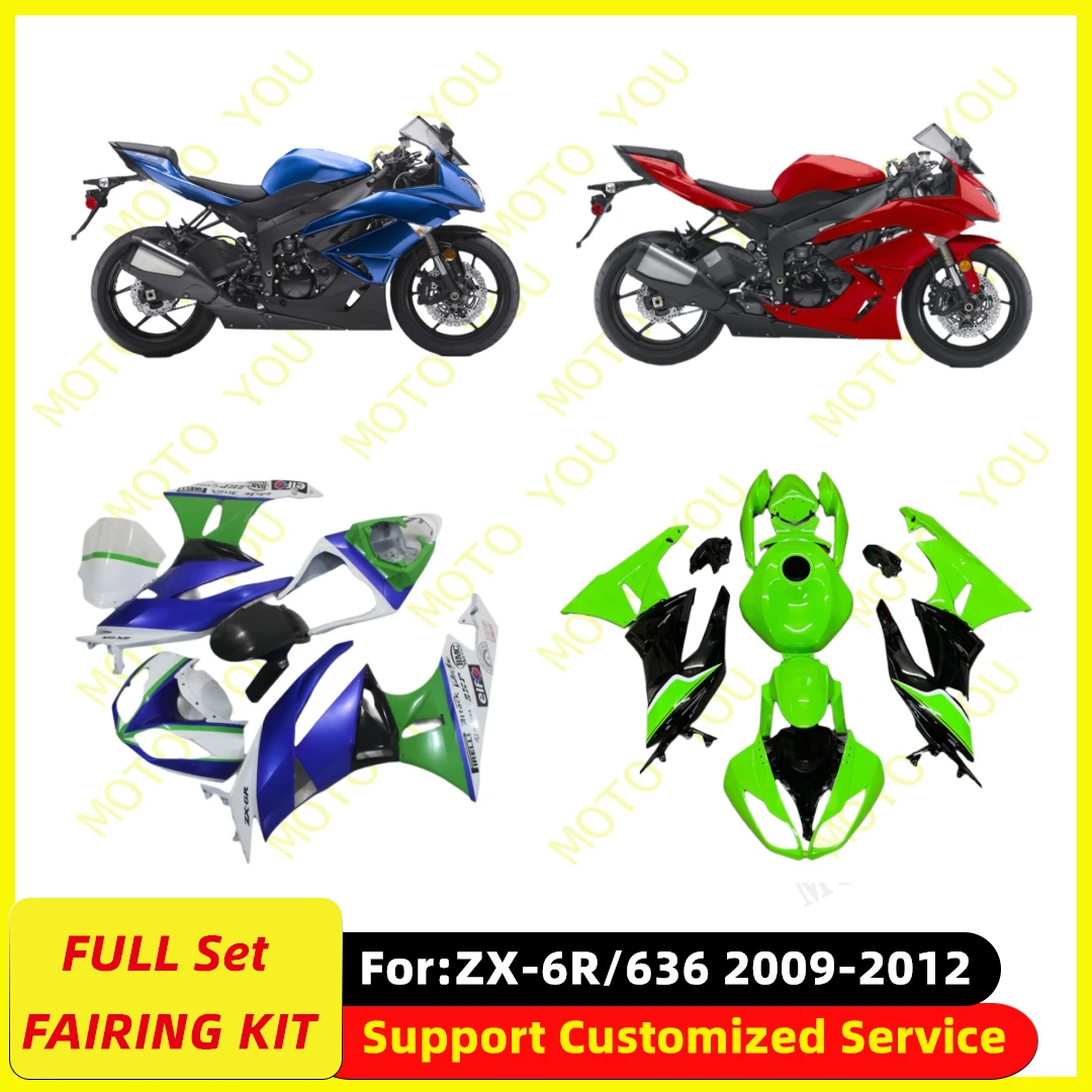 

New ABS Motorcycle full Fairing kit Fit For KAWASAKI Ninja ZX6R 636 ZX-6R 2009 2010 2011 2012 whole fairings kits bodywork zxmt