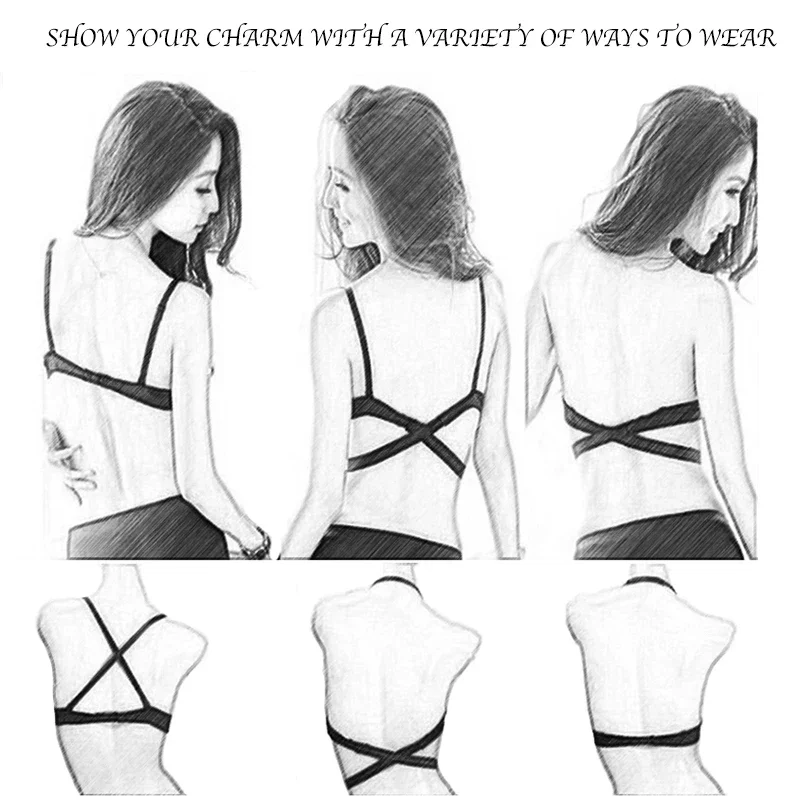 Sexy Women Lingerie U Backless Bras Underwear Deep V Low Cut Push Up Bra Intimates ECMLN Female Breathable Bralette