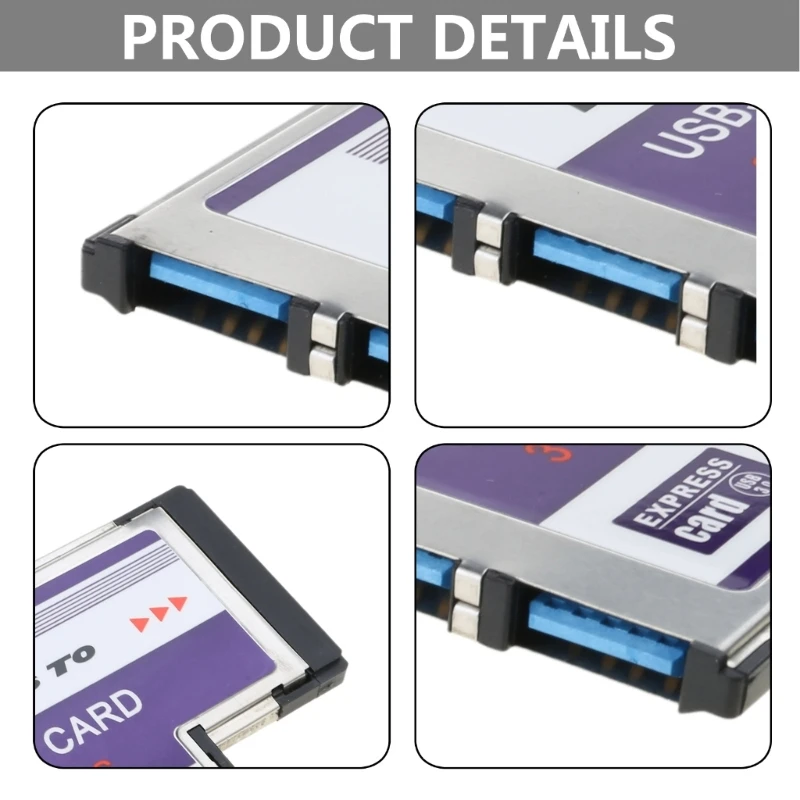 54mm for Card 3 Port USB Adapter Expresscard for Laptop FL1100 Chip