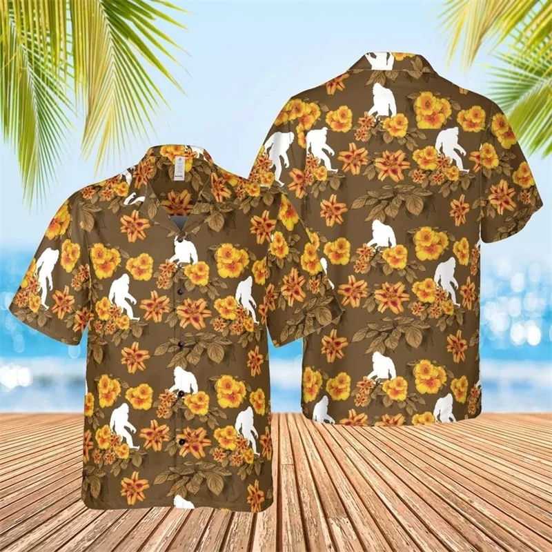 Chemises à manches courtes pour hommes, impression 3D, respirant, ajuster ille drôle, hibiscus adt, hawaïen, plage, fête, nouveau