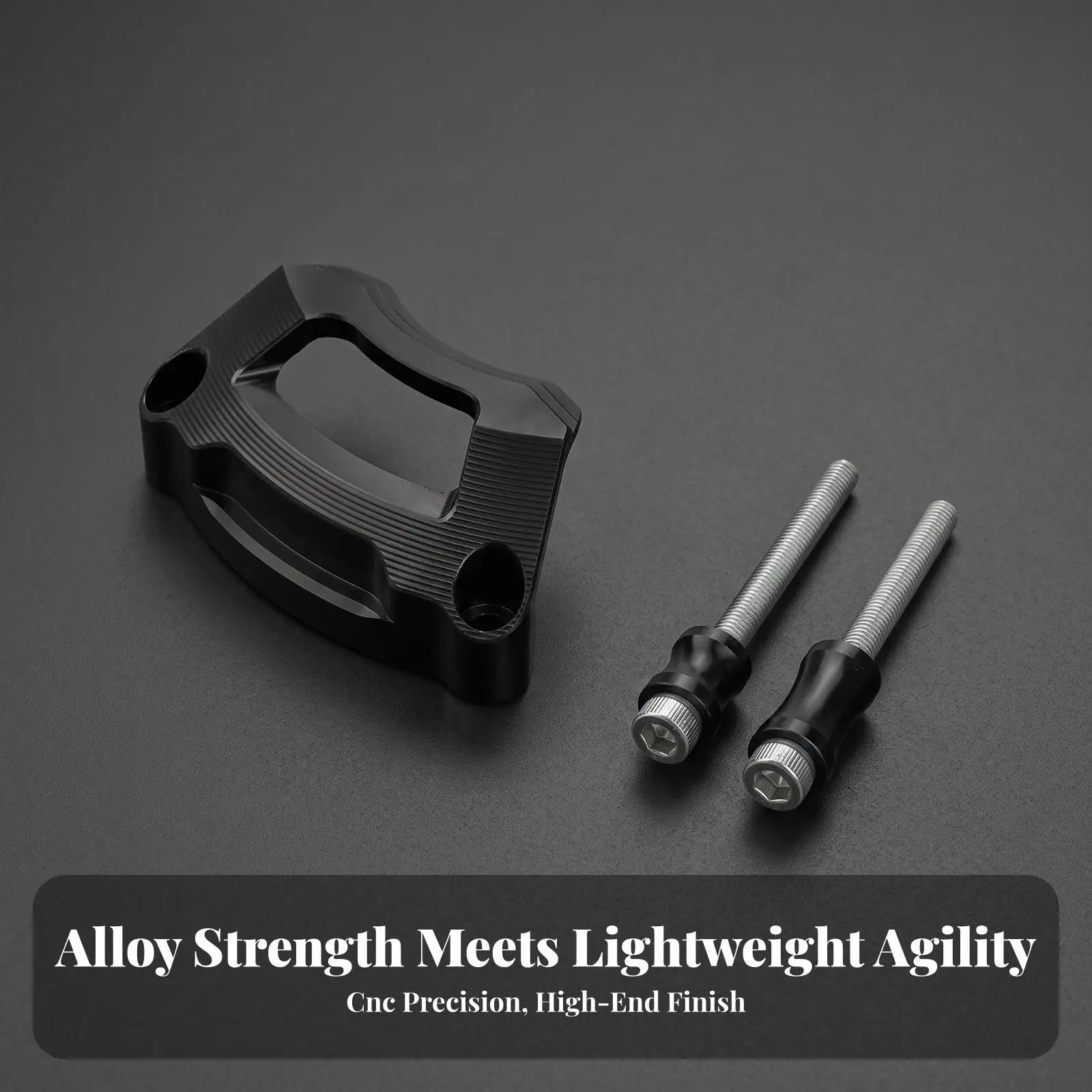Universal Trail Bike Left Engine Cover Guard CNC Aluminum Alloy Ribbed Surface Angled Cutout Design Offroad Protection