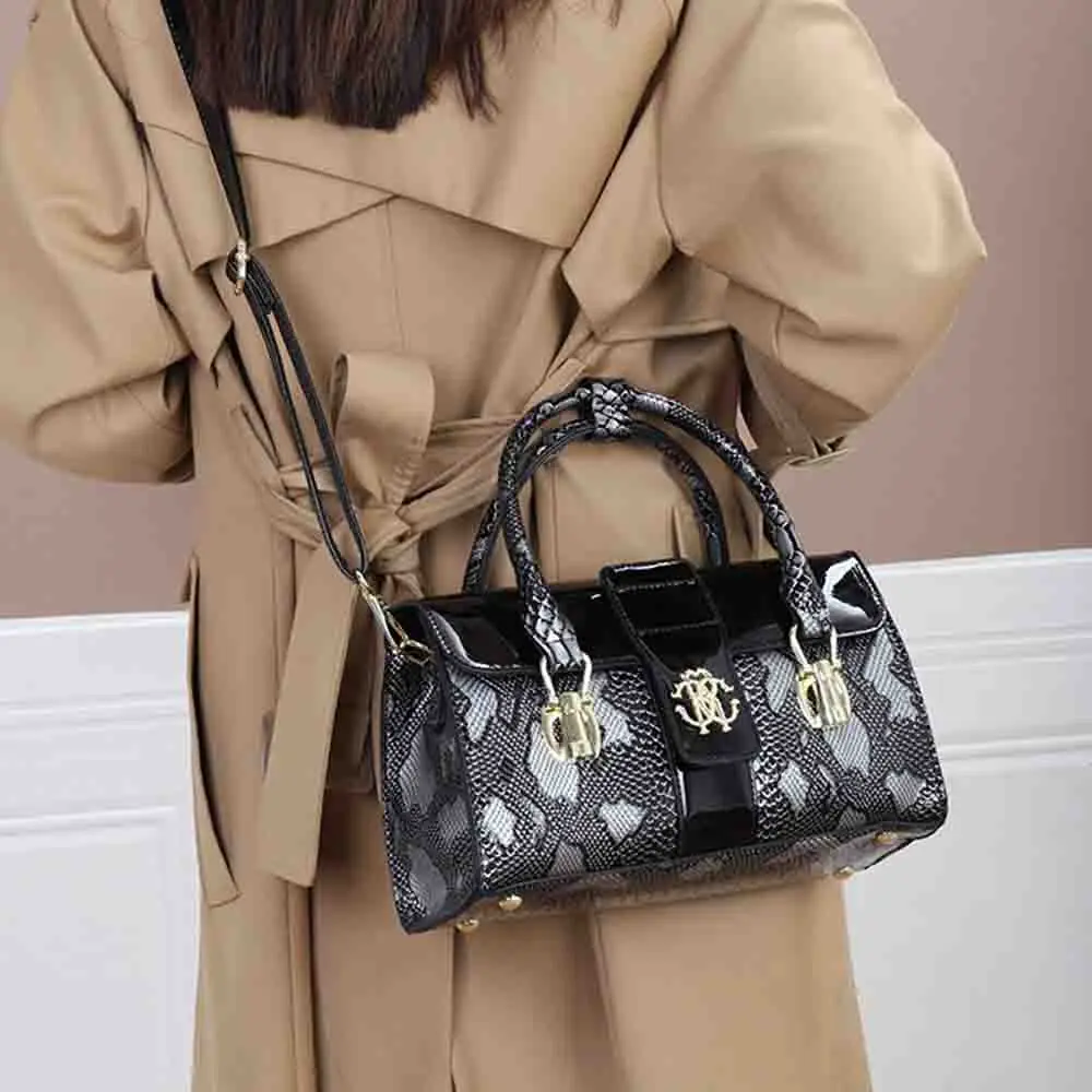 Luxury Women Tote Bag High Quality Patent Leather Purses Chic Ladies Snake Skin Handbag Fashion Crossbody Sac A Main 2023 New