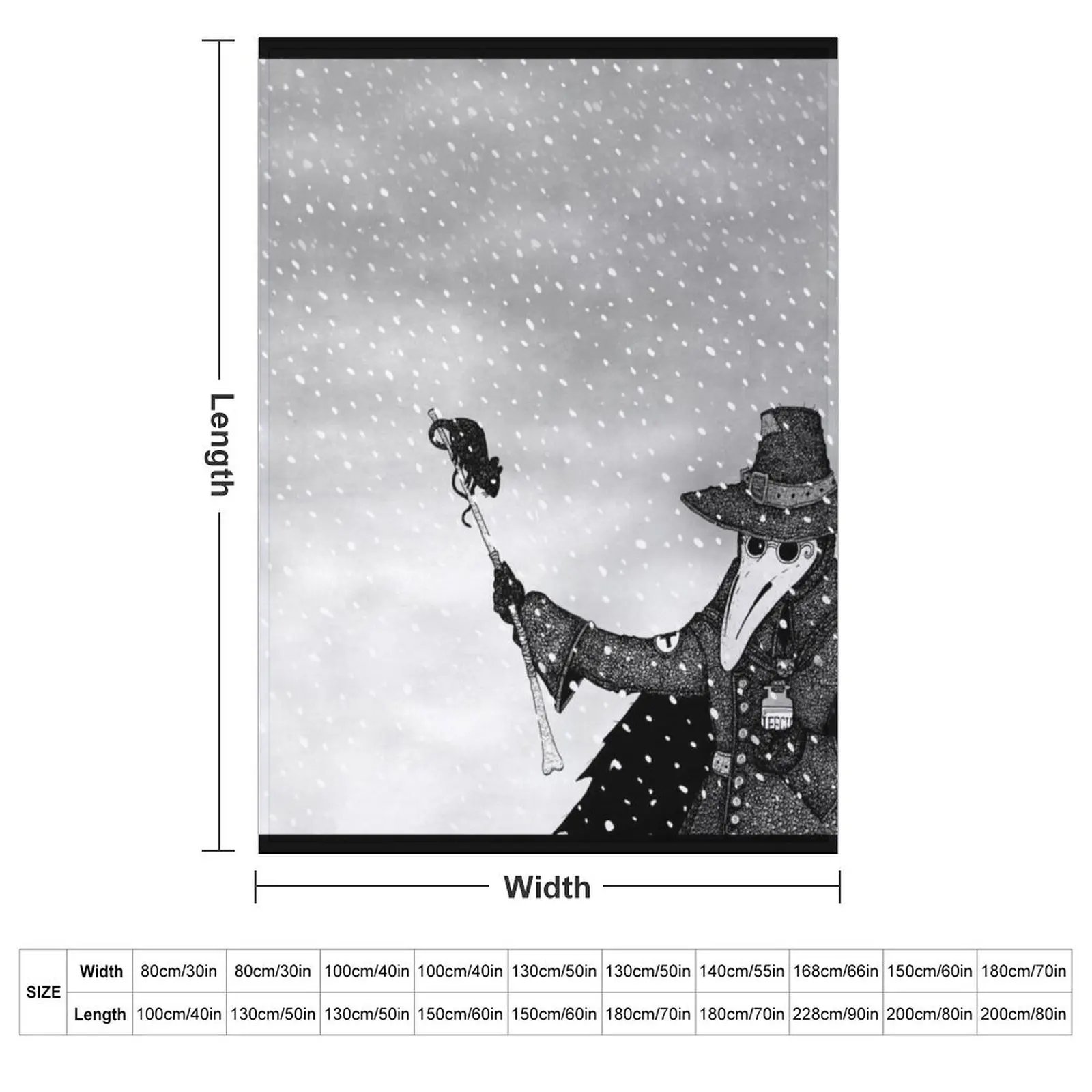 Plague Doctor in the Snow Throw Blanket Flannels For Baby Decorative Sofas valentine gift ideas Sofas Blankets