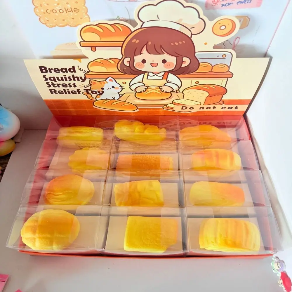 Cute Slow Rebound Simulated Bread Soft Random Style Fake Bread Squeezing Sensory Fidget Gifts