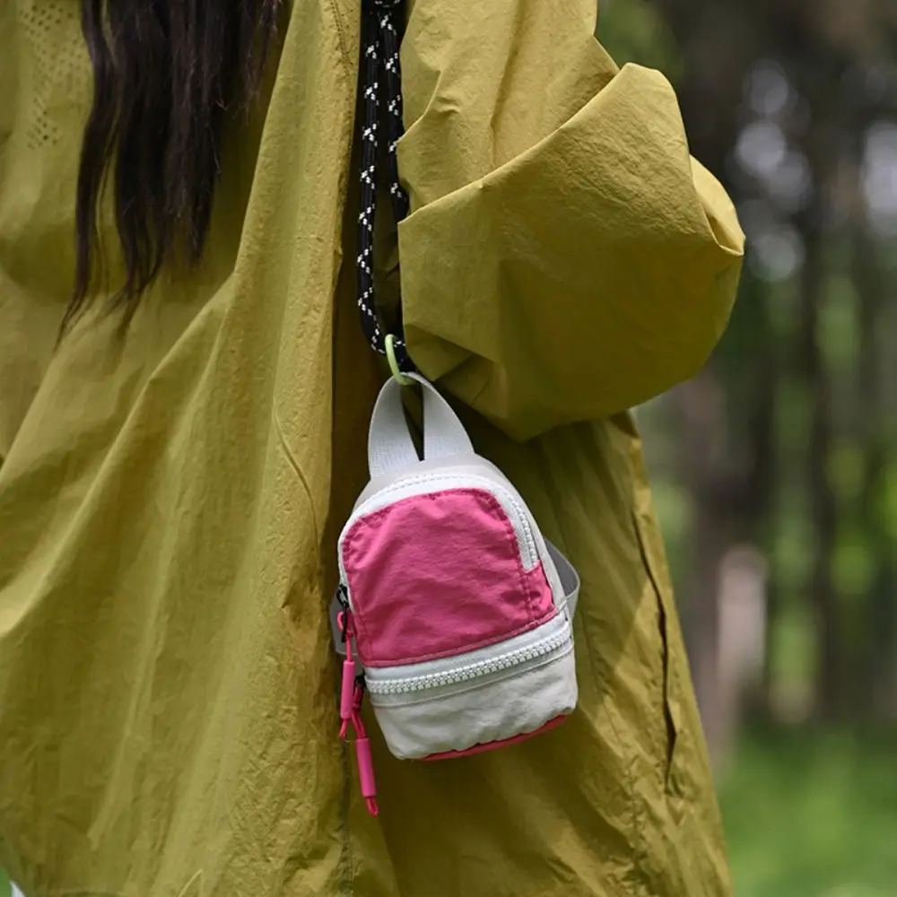 New Trend Colorful Mini Backpack Coin Purse Nylon Harajuku Mini Crossbody Bag Zipper Pouch Portable Earphone Storage Bag Daily