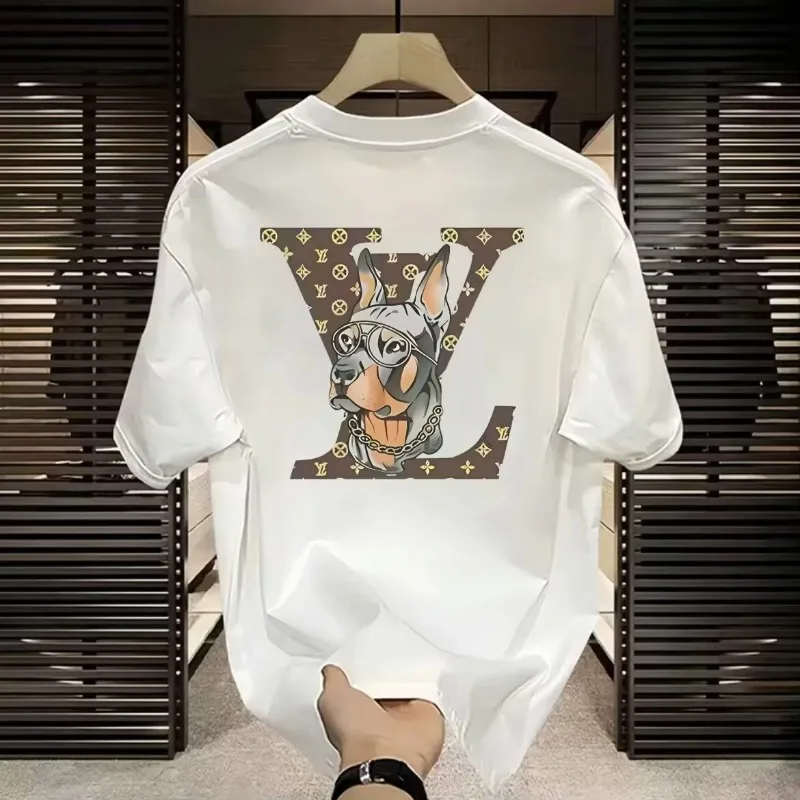 Camiseta de manga corta de algodón pesado americano para hombre, camiseta informal holgada con cuello redondo para hombre y mujer, novedad de 2025
