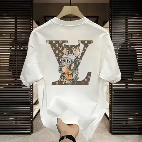 Men's 2025 New Hot American Heavy Cotton Short-sleeved T-shirt Ins Loose Crew Neck Men's and Women's Fashion Casual T-shirt