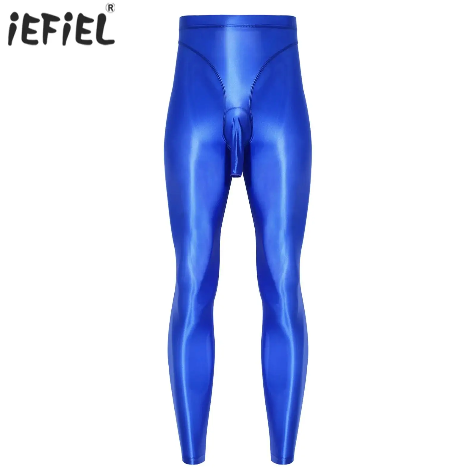 

Mens Glossy Stretchy Lingerie Tights Sheath with Openings Leggings Yoga Bodybuilding Ballet Dance Compression Pants Clubwear