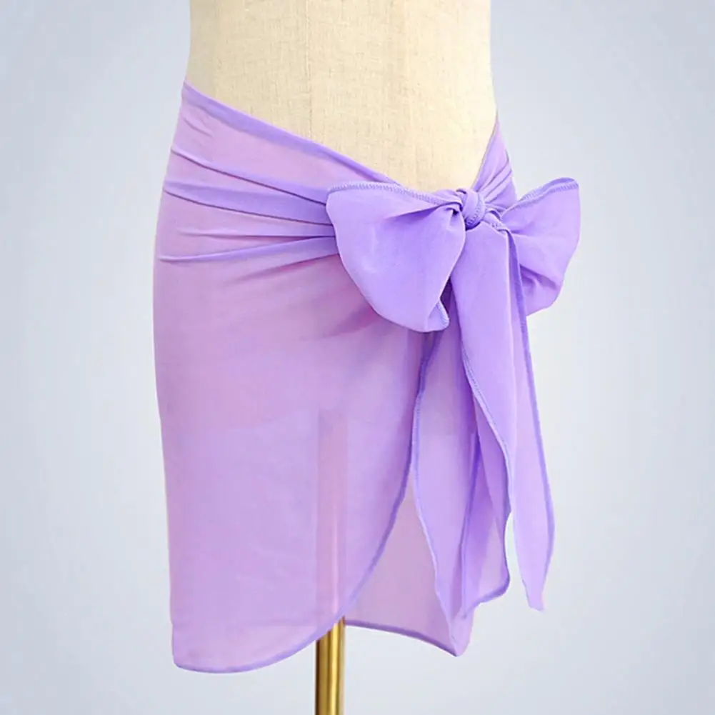 

Breathable Cover Up Skirt Stylish Lace-up Beach Towel Cover Up Skirt for Women Solid Color Uv Protection Versatile for Summer