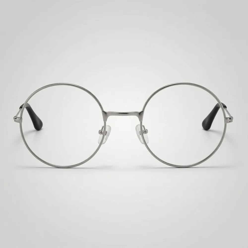 Anime Character Cosplay Glasses Retro Round Metal Frame Clear Lens Circle Costume Accessory Flat Art Eyewear